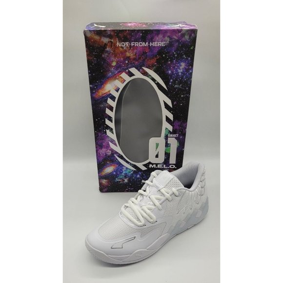 Puma MB.01 Low 'Team Colors - Triple White' Basketball Shoes 376941-04 - Picture 2 of 12